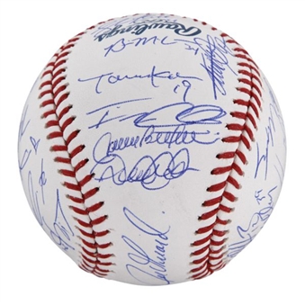 2014 New York Yankees Team Signed Baseball With 32 Signatures (Steiner)